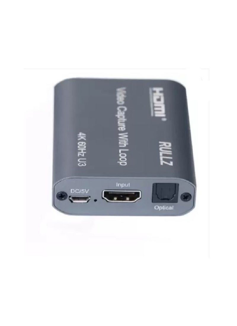 Generic - Microware Video Capture Card with Audio Live Streaming HDMI Video Game Capture Grabber Recording Device with Mic Input and Stereo Audio Output for Full HD 1080P 60FPS Acquisition Live Broadcasting - Image 1