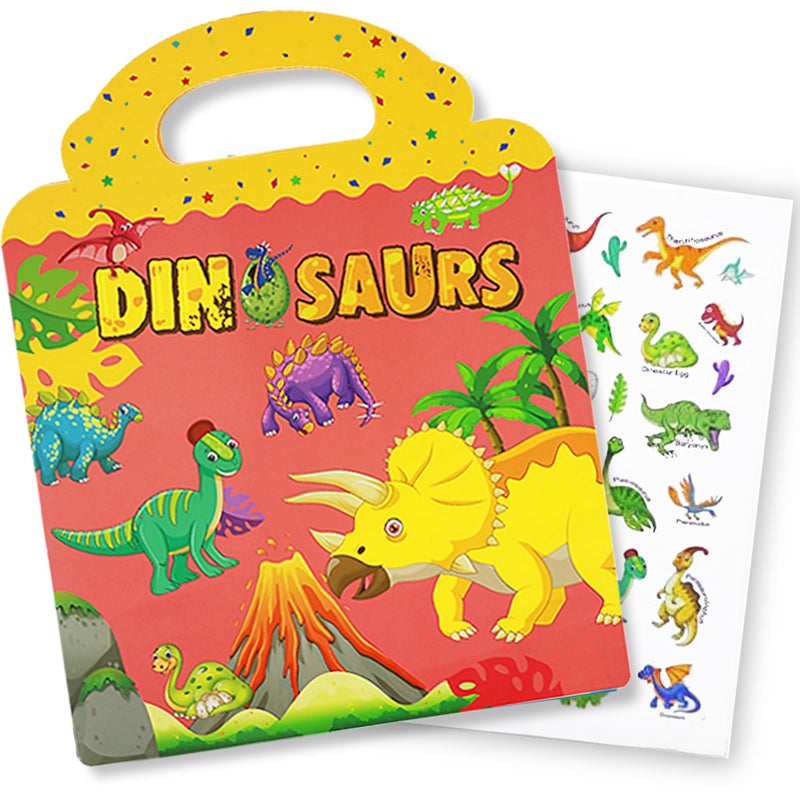 RUSON Reusable Sticker Book Dinosaur Stickers Educational Learning Toys Travel Stickers Activity Books for Toddler Girls Boys Age 3 Birthday Gifts - Image 3