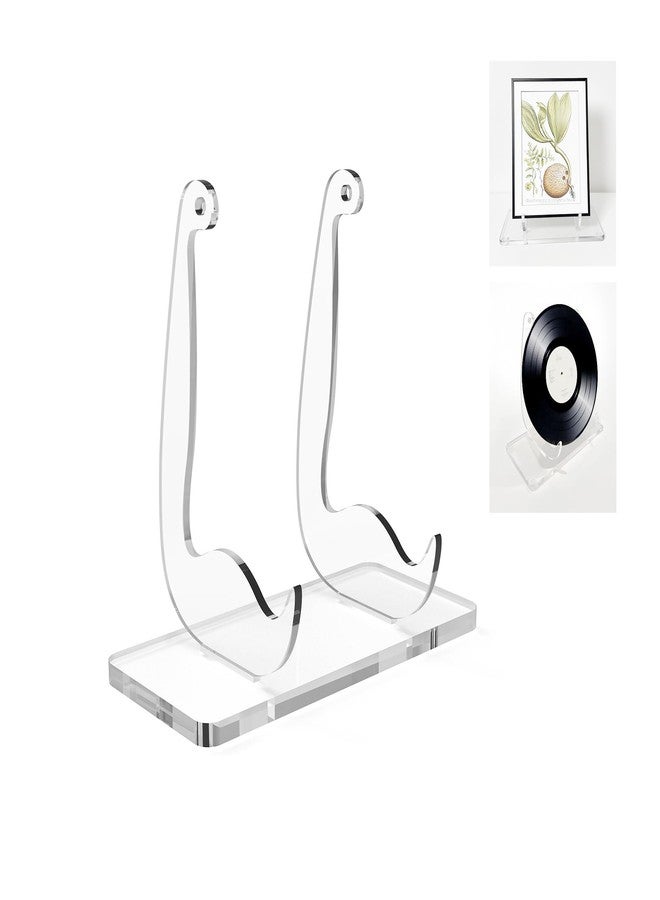 Smallan Acrylic Book Display Stand Clear Easel Stand, Plate Display Stands, Acrylic Book Easel for Displaying Books, Picture, Notebooks, Platter, Photo, Artworks (Clear 01, 8.7 x 8.2 x 4.9 inch) - Image 1