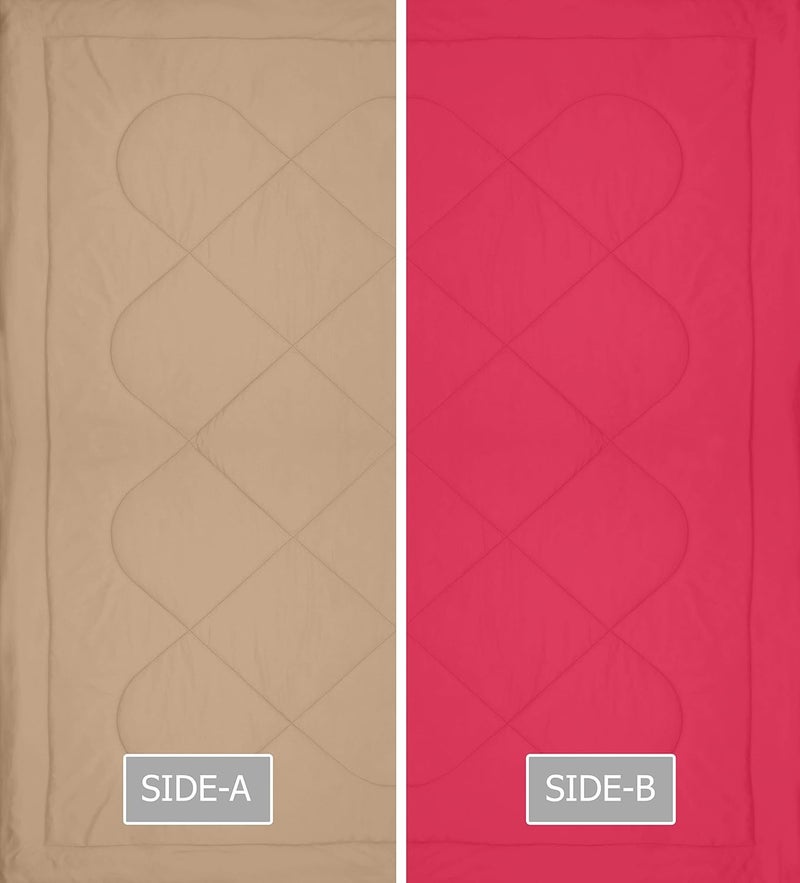 KEA KEA Reversible Pink Single Bed Queen Size Microfiber ComforterDuvet for SummersAc AC Comforters Fabric Micro Cotton 300 GSM  - Image 5