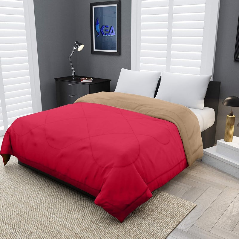 KEA KEA Reversible Pink Single Bed Queen Size Microfiber ComforterDuvet for SummersAc AC Comforters Fabric Micro Cotton 300 GSM  - Image 1