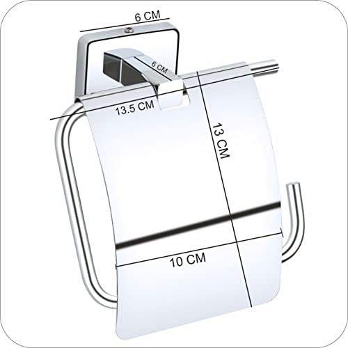 ORCE BATH ARTICLE Premium Chrome Finish Stainless Steel Toilet Paper Holder | Wall Mounted Bathroom Tissue Roll Dispenser with Cover/Lid | Rust-Proof & Modern Design for Home/Hotel Bathrooms - Image 5