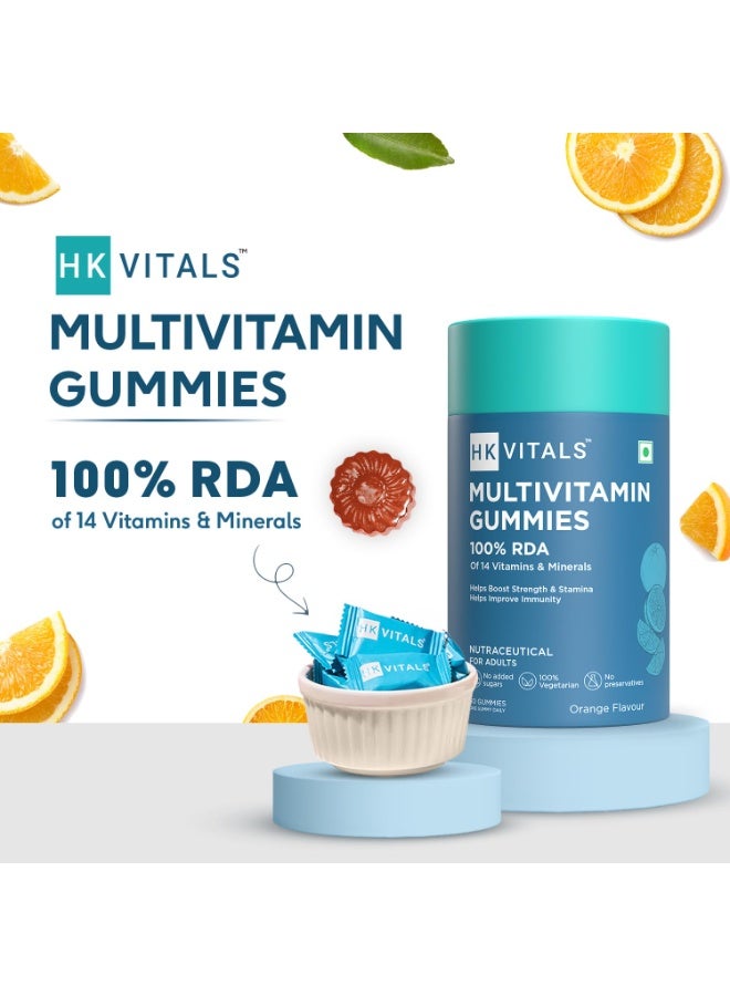 hk vitals Multivitamin Gummies (Orange, 60 Days Pack) | For Men & Women | Boosts Energy & Immunity, Supports Joint Health - Image 4