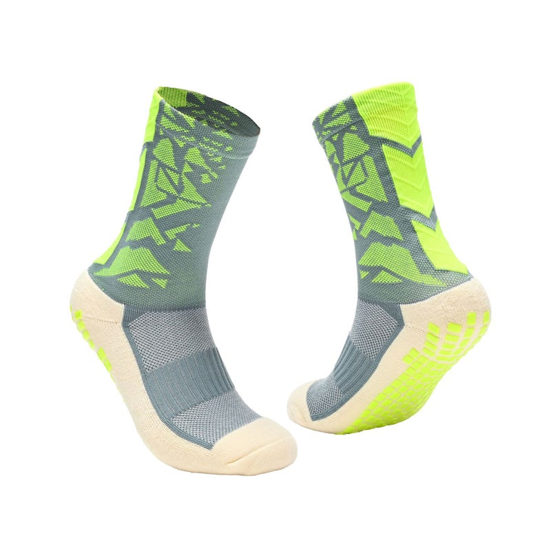 10 Pairs Cushioned Mid-Calf Soccer Socks, Moisture-Wicking Breathable Non-Slip Grip Multipack Sports Socks
