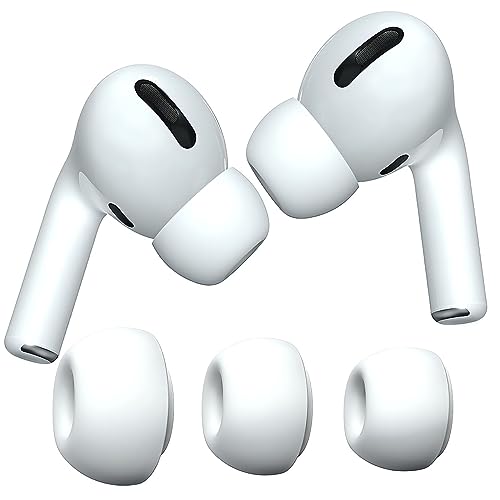 KACA Silicone Replacement Ear Tips for Apple AirPods Pro 2 & Airpods Pro | Anti-Slip Eartips | Fits in The Charging Case (All 3 Sizes inclued) (Small+Medium+Large Size, 3 Sets, 6Pc) (White) - Image 1