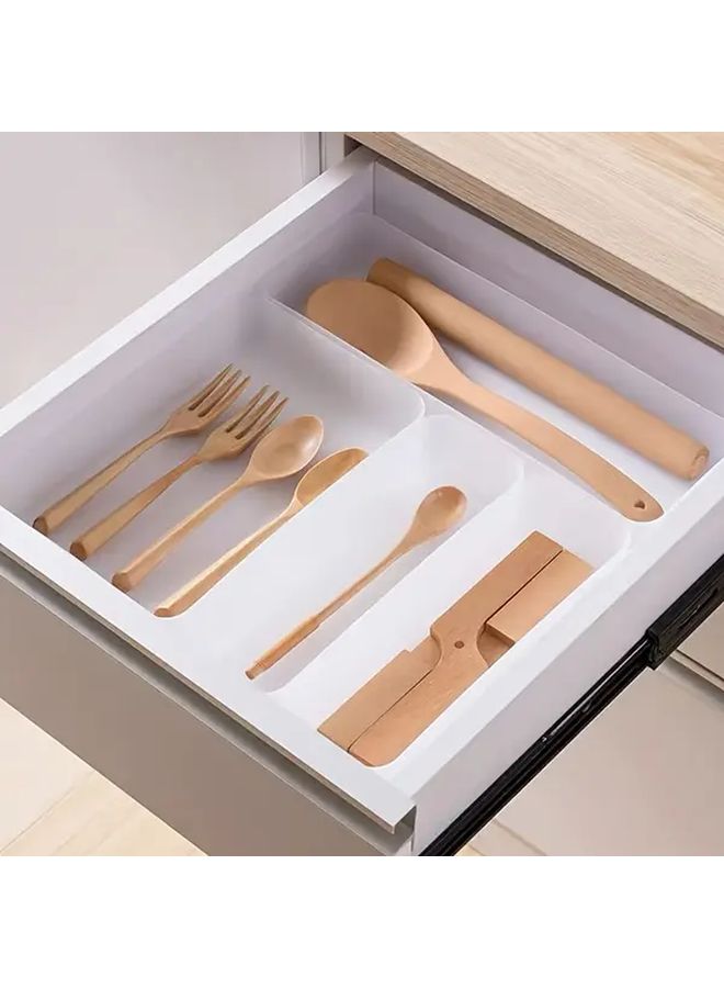 9 Piece Kitchen Drawer Organizer set Includes 1 XL Storage Tray 6 Small Bins And 1 Spoon Holder For Utensils Flatware And Serving Supplies Modular And Compact Design For Home Kitchen Organization - Image 5