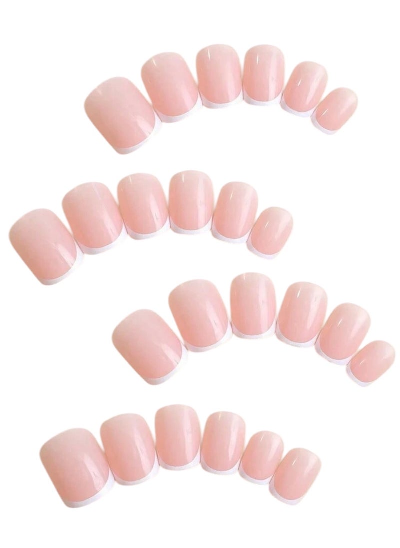 Shein - Short pink nails with white French tips 24PCS - Image 1