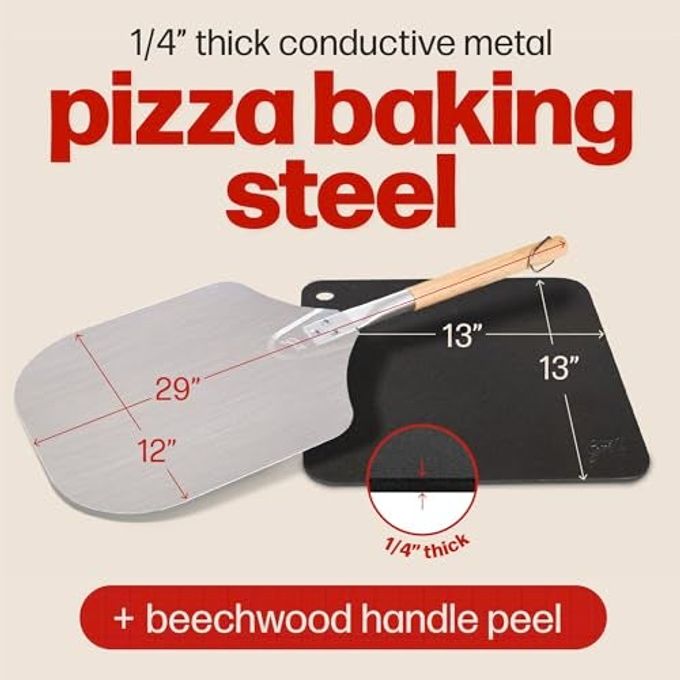Hans Grill Pizza Steel PRO by Hans Grill | XL 1/4" Thick Square Conductive Metal Baking Steel for Oven and BBQ Cooking Pizzas | Bake and Grill Bread and Calzone with our Cast Iron Pizza Stone - Image 5