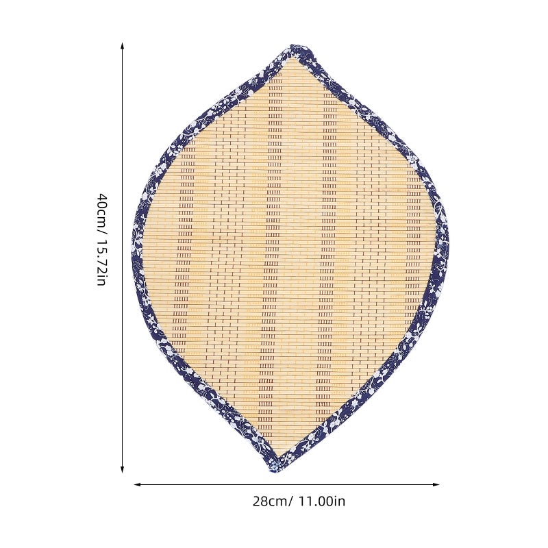 Leaf Shape Mat Wall Hanging Decor Sushi Rolling Mat With Floral Edging Boho Wall Hanging Pendant For Home Office Garden Teahouse - Image 3