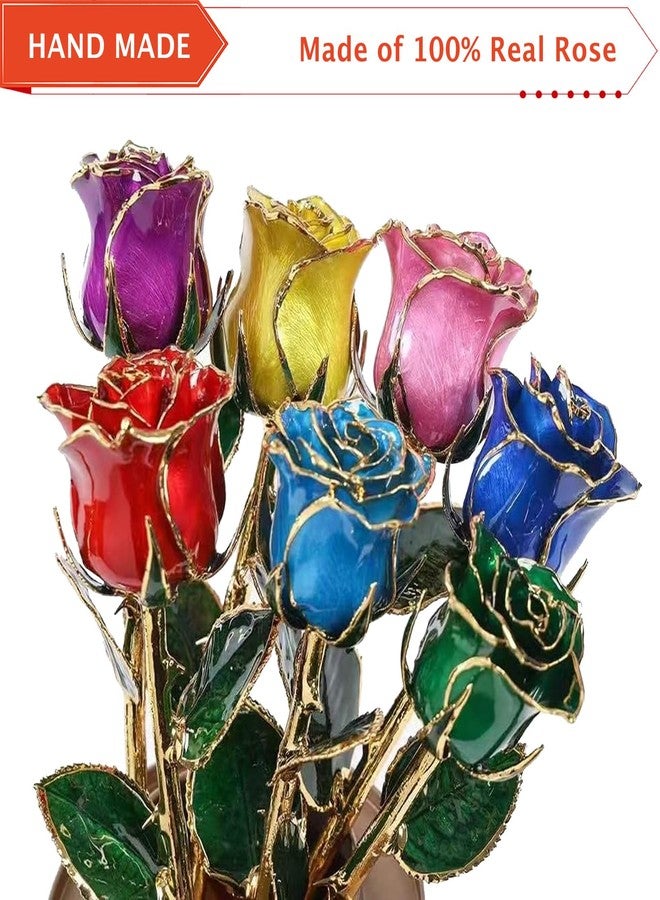 AliveRose 24k Gold Dipped Rose, Gold Rose Made from Real Rose - Unique Design 24K Dipped Rose for Anniversary Valentines Mothers Day Birthday Gifts (Green Original with Crystal Vase) - Image 4