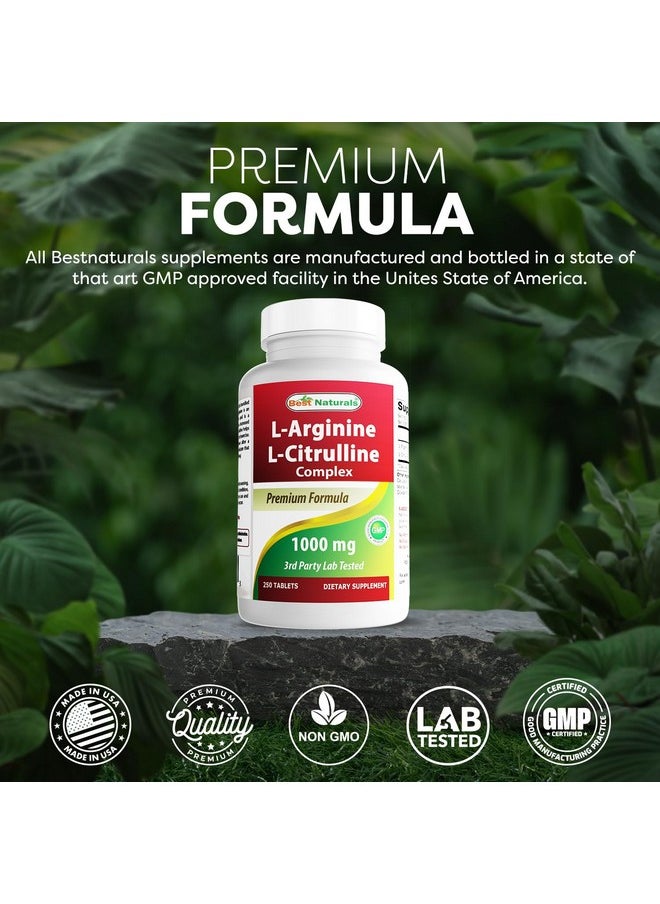 Best Naturals - Best Naturals L-Arginine L-Citruline Complex Tablets, 250 Count - Image 1