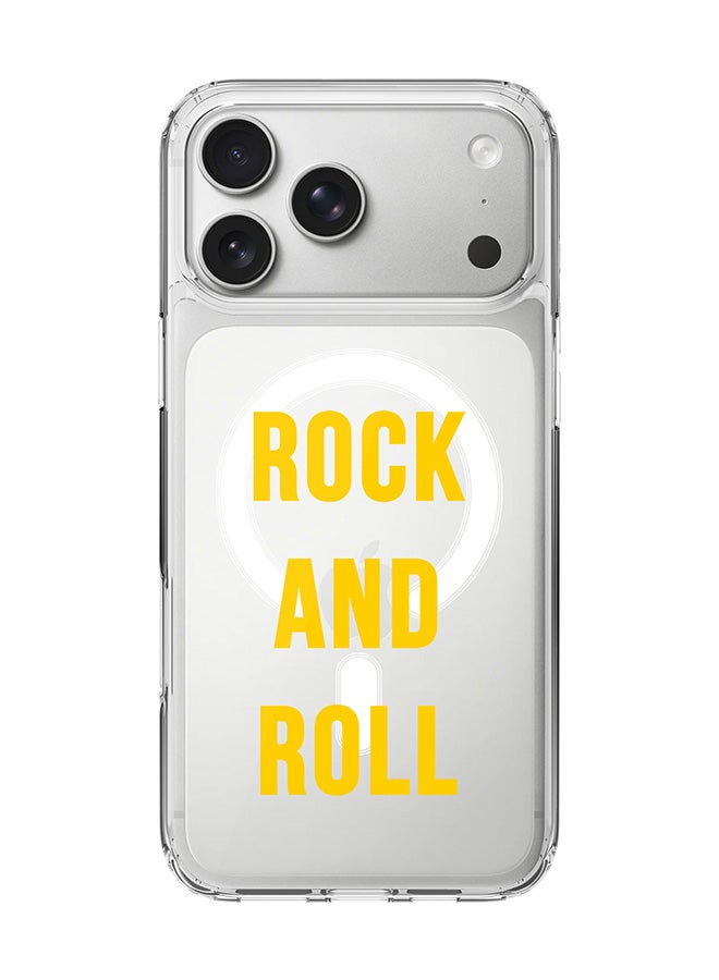 Stylizedd Classic Clear MagSafe Case for iPhone 17 Pro Max , Hybrid Soft Case Flexible Edges Anti Drop TPU PC Gel Thin Transparent Cover [ Designed for iPhone 17 Pro Max ] - Rock and Roll
