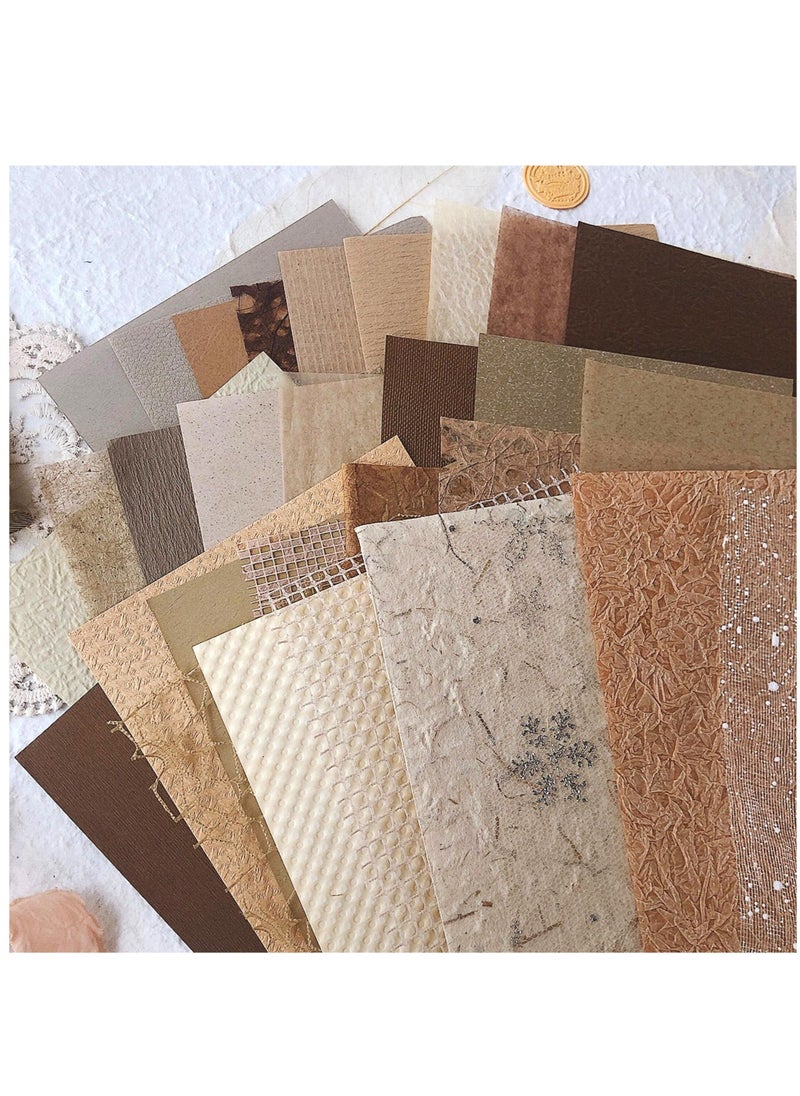 Excefore - 30Pcs Handmade Scrapbook Paper Craft Textured Paper Morandi A5 sheet Mesh Fabric Mulberry Special Paper Mix for Scrapbooking Junk Journal Journaling Supplies DIY Materials, 5.8x8.2 inches - Image 1