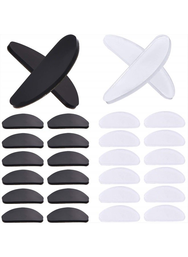 TOODOO 18 Pairs Eyeglasses Nose Pads Glasses Adhesive Silicone Anti-Slip Nosepads for Eyeglass Glasses Sunglasses (Transparent and Black, 1mm) - Image 1