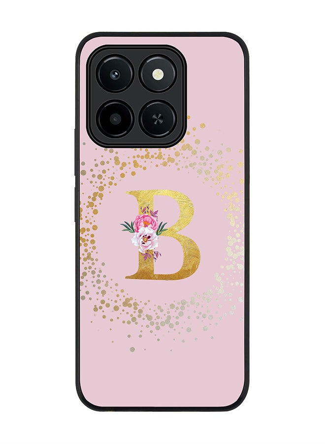 Stylizedd For Honor X6c Case,Slim fit Camera Protection, Shockproof Thin Phone cover  - Custom Monogram Floral - B  (Pink )