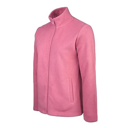 Sofra Women's Polar Fleece Full Zip Up Winter Jacket (S, D. Rose) - Image 3