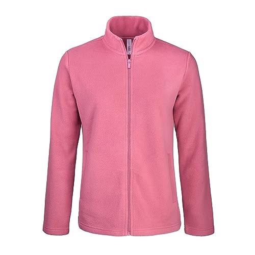 Sofra Women's Polar Fleece Full Zip Up Winter Jacket (S, D. Rose) - Image 2