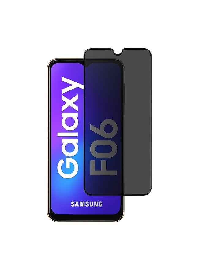 أوريجنال واقي شاشة الخصوصية لهاتف سامسونج جالاكسي F06 - زجاج مقسّى مضاد للكهرباء الساكنة مع خصوصية ESD، صلابة 9H، مضاد للتجسس، مقاوم للغبار، ملمس فائق النعومة - Image 1
