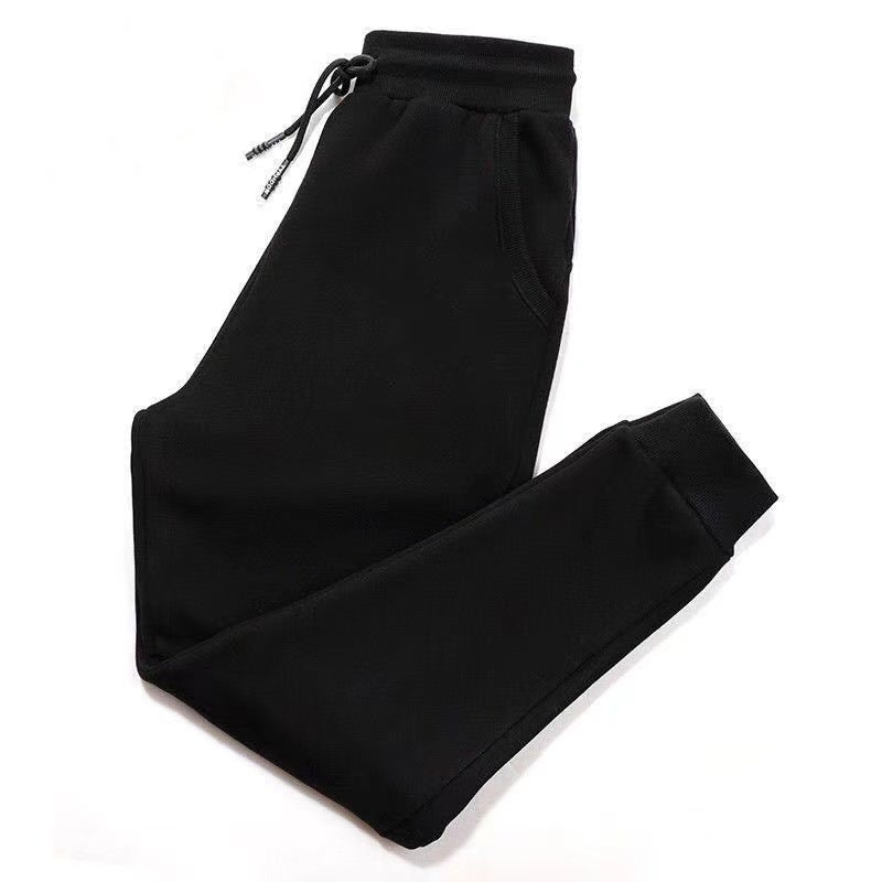 in stock Lamb Fleece Casual Pants Autumn and Winter fleece-lined Thickened Cold-resistant Insulation Mens Ankle Pants All-match Sports Long Pants Black toe thin section] 