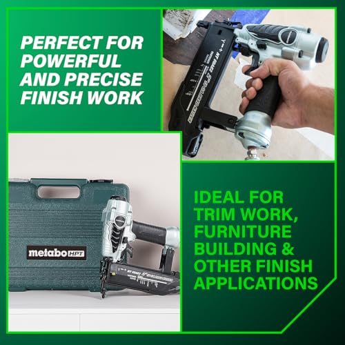 Metabo HPT Brad Nailer, Pro-Preferred Lightweight Pneumatic Power Nailer for Precision Trim Work and Furniture Building, Adjustable Depth, 18 Gauge, 5/8" up to 2" Brad Nails, NT50AE2 - Image 3