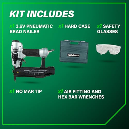 Metabo HPT Brad Nailer, Pro-Preferred Lightweight Pneumatic Power Nailer for Precision Trim Work and Furniture Building, Adjustable Depth, 18 Gauge, 5/8" up to 2" Brad Nails, NT50AE2 - Image 5