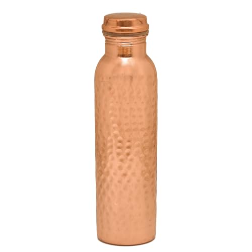 OGGN Pure Copper Water Bottle with Hammered Shine Finish Design, Advanced Leak Protection, Durable & Rust Proof Tamba Bottle for Drinking, Perfect Stylish Office Carrying Bottles - 950 Ml - Image 3