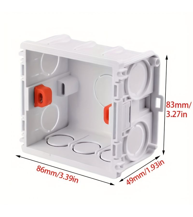 Fire Resistant Red PVC Flush Mount Electrical Box For 86 Type Switch And Outlet 6 Pack - Image 5