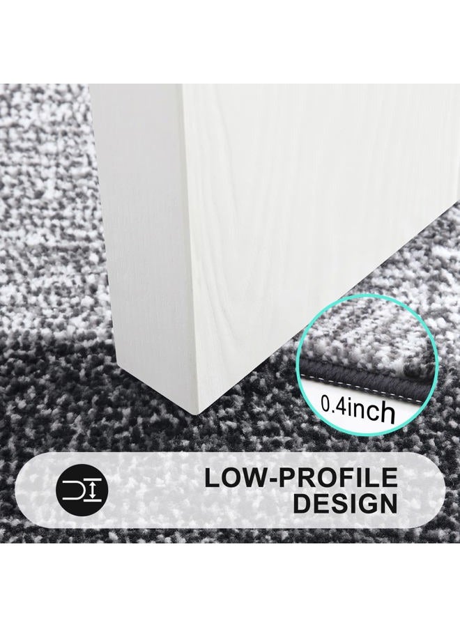 Kitinjoy Indoor Outdoor Door Mat, 30x17 Non-Slip Absorbent Dirt Trapper, Low-Profile Washable Inside Entrance Front Floor Mat, Sturdy Soft Entry Doormats for Entryway, Black - Image 4
