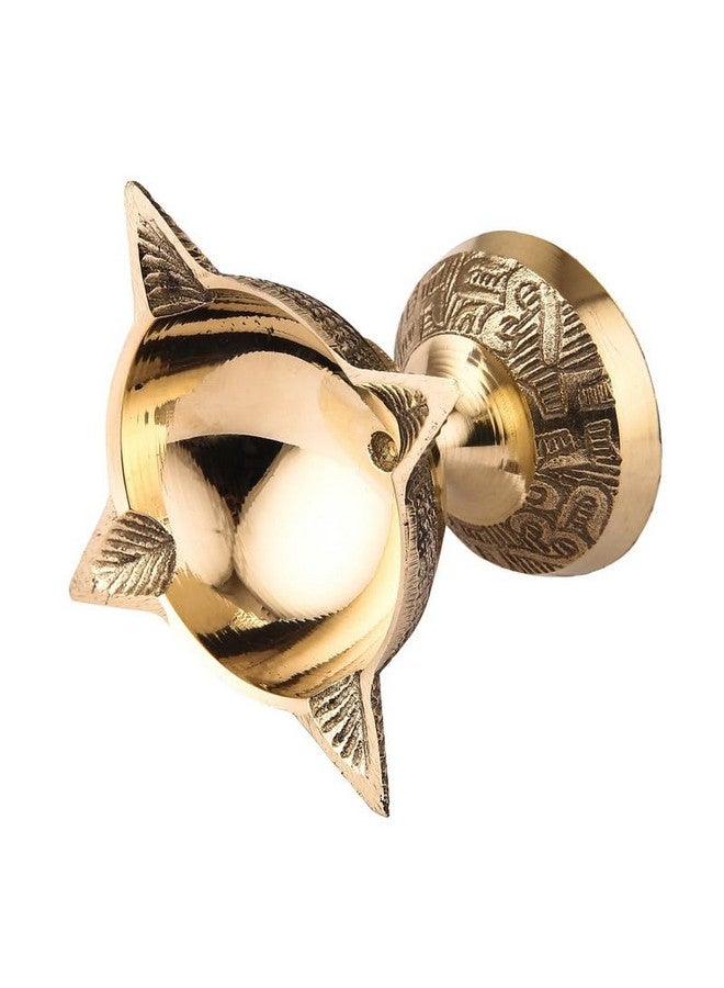 TORPPEZA 4 Face Brass Diya for Mandir, Diwali Festival Oil Lamp for Daily/Diwali Pooja, Charmukhi Diya - Image 5