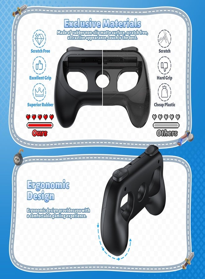 FASTSNAIL Non-Slip Grips for Switch 2/Switch 1/OLED for Joy Con 2/1, Holder Compatible with Nintendo Switch 2/1, Controller Accessories for Switch 2 (2 Black) - Image 4