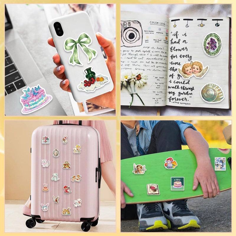MKZ 100 PCS Vintage Aesthetic Stickers Coquette Sticker Pack Retro Themed Stickers Cute Vintage Journaling Scrapbooking Stickers Pack for Adult - Image 4
