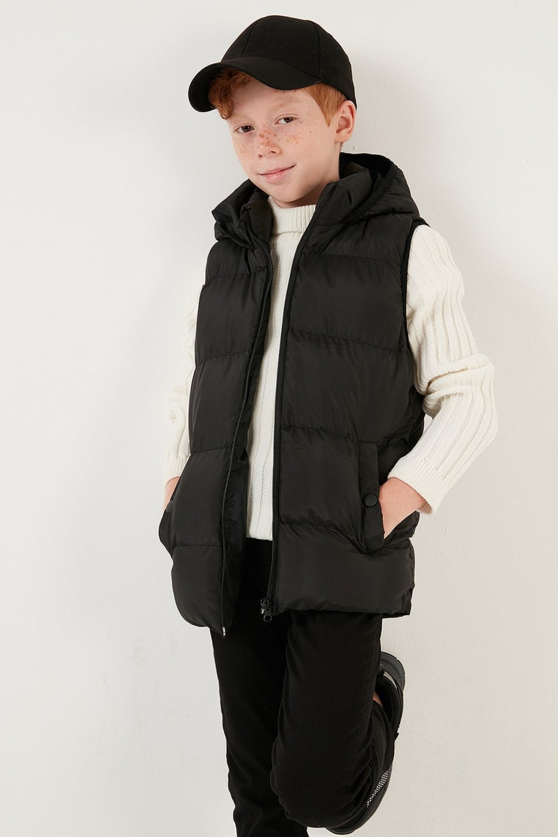 Lela Zippered Hooded Pocket Puffer Vest Unisex Children's Vest 5761983  - Image 1
