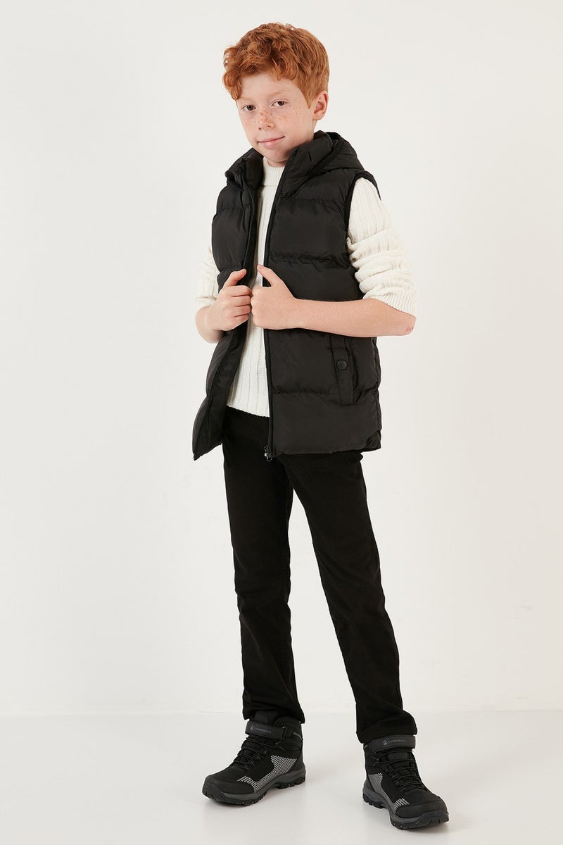 Lela Zippered Hooded Pocket Puffer Vest Unisex Children's Vest 5761983  - Image 2
