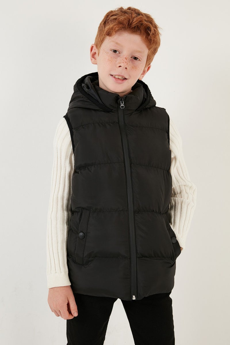 Lela Zippered Hooded Pocket Puffer Vest Unisex Children's Vest 5761983  - Image 3