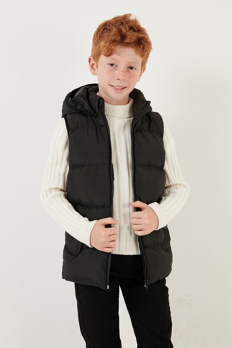 Lela Zippered Hooded Pocket Puffer Vest Unisex Children's Vest 5761983  - Image 4