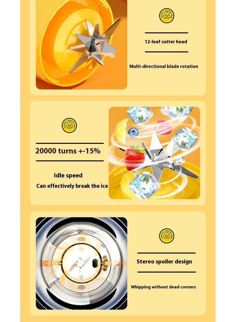 500ML Wireless Portable Blender,Powerful 12 Blades,USB-C Rechargeable,  Personal Size Handheld Blender Electric Juicer Blender, Juice Maker Mixer Shakes Juicer Machine, Baby Food Maker (Pink) - Image 2