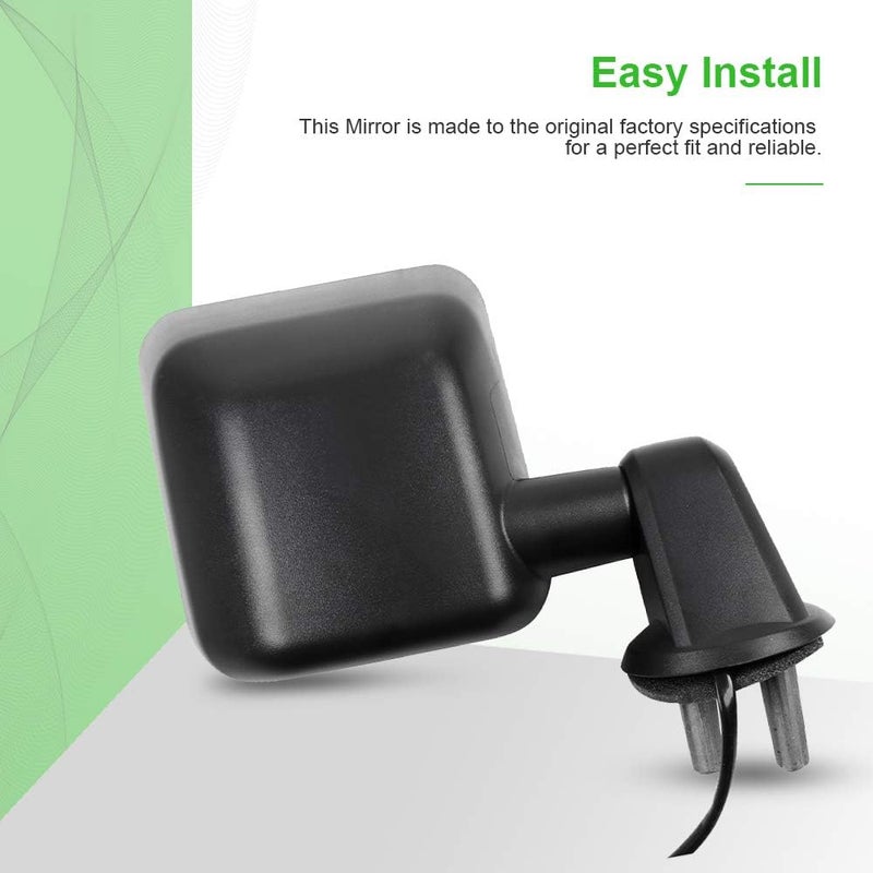 SCITOO Passenger Side View Mirror Fit For 2007 2008 2009 2010 2011 2012 2013 2014 2015 2016 2017 For Jeep Wrangler Manual Folding Heated Power Adjustment Black Right Outside Exterior Mirror CH1321390 - Image 3
