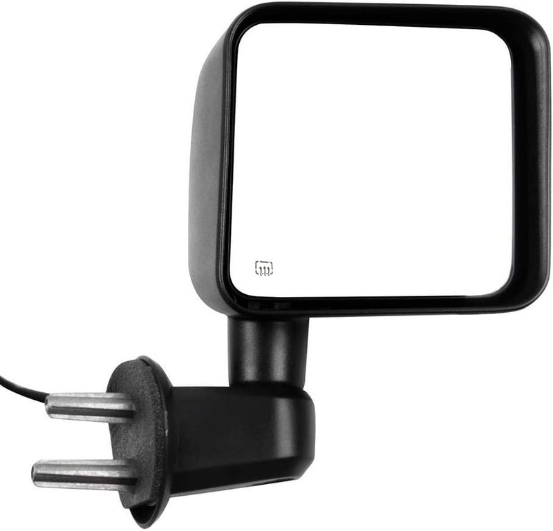 SCITOO Passenger Side View Mirror Fit For 2007 2008 2009 2010 2011 2012 2013 2014 2015 2016 2017 For Jeep Wrangler Manual Folding Heated Power Adjustment Black Right Outside Exterior Mirror CH1321390 - Image 1