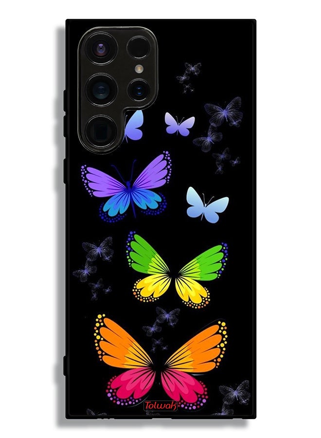 Tolwak Samsung Galaxy S23 Ultra 5G Protective Case Cover Colorful Butterflies - Image 3