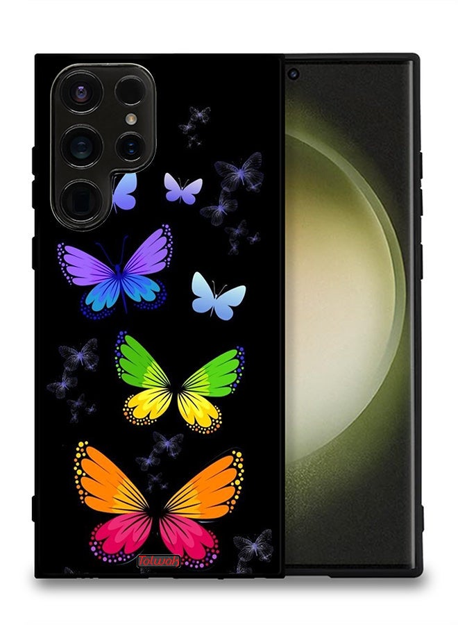 Tolwak Samsung Galaxy S23 Ultra 5G Protective Case Cover Colorful Butterflies - Image 2