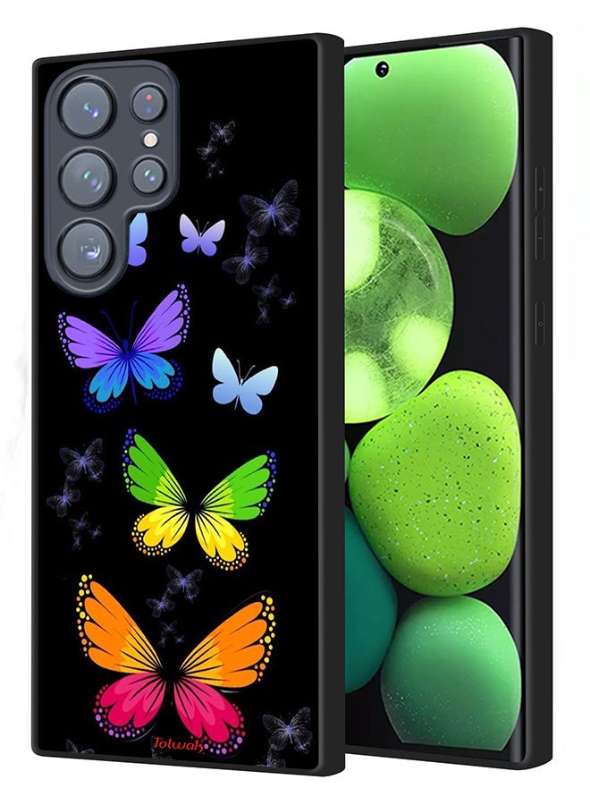 Tolwak Samsung Galaxy S23 Ultra 5G Protective Case Cover Colorful Butterflies - Image 1