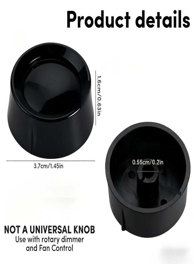 ANABIUP 2Pcs Black RK-WH Rotary Dimmer Knob Replacement for Rotary Dimmer Switch,Fan Control,RK-IV Round Dimmer Switch Knob (Black) - Image 3