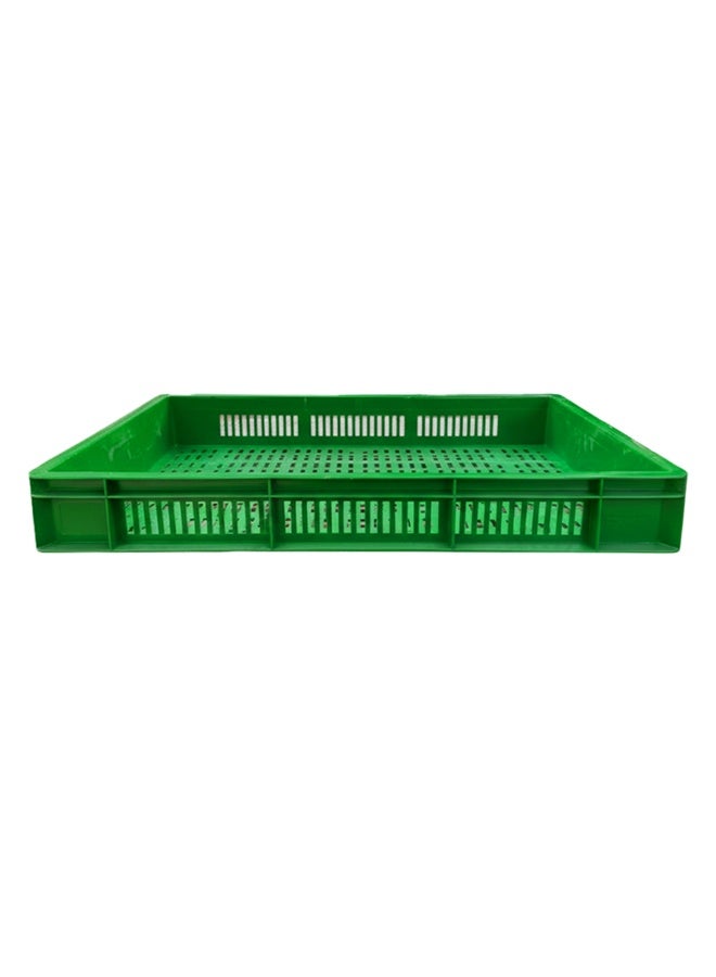Plastica Industries LLC 5pcs of Ventilated Plastic Crate 600x400x80mm, 16L Stackable Storage Box for Fresh Produce, Food, Agriculture, Warehouse & Industrial Use - Green - Image 3