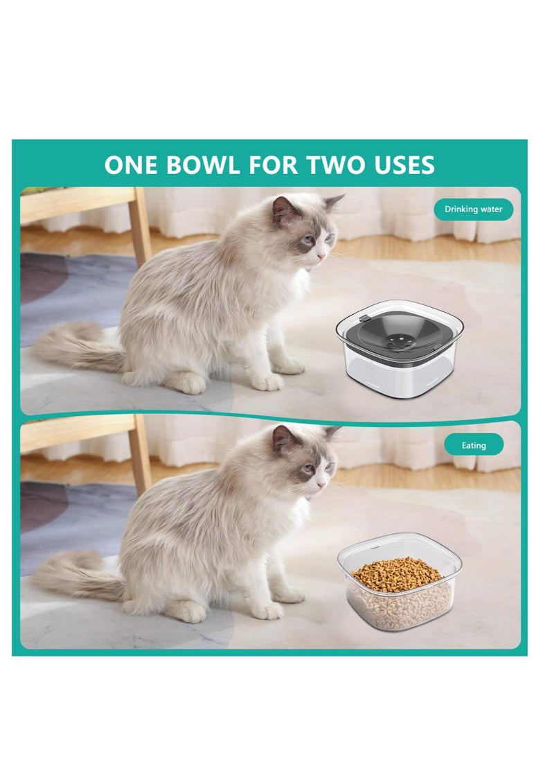 Generic - Pet Cat Dog Water Bowl, Non Slip Slow Water Feeder for Cats, 2L Large Capacity No Spill Splash Free Cat Water Bowl, for Dogs Cats Pets(Transparent) - Image 1