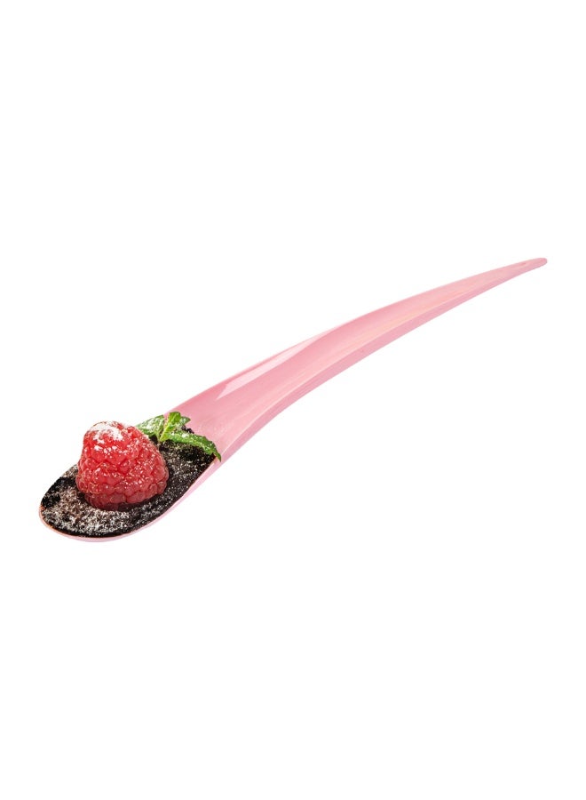Restaurantware 8 x 1.2 Inch Tasting Spoons, 500 Disposable Sample Spoons - Self-Standing, Tear Drop Design, Pink Plastic Dessert Spoons, For Parties Or Other Events, Serve Appetizers Or Desserts - Image 2