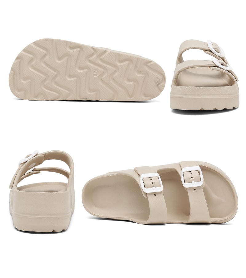 Haifago Women's Platform Sandals with Arch Support, Chunky Lightweight Foam Slip-on Slides Comfortable Summer Beach Sandals with Adjustable Buckle - Image 4