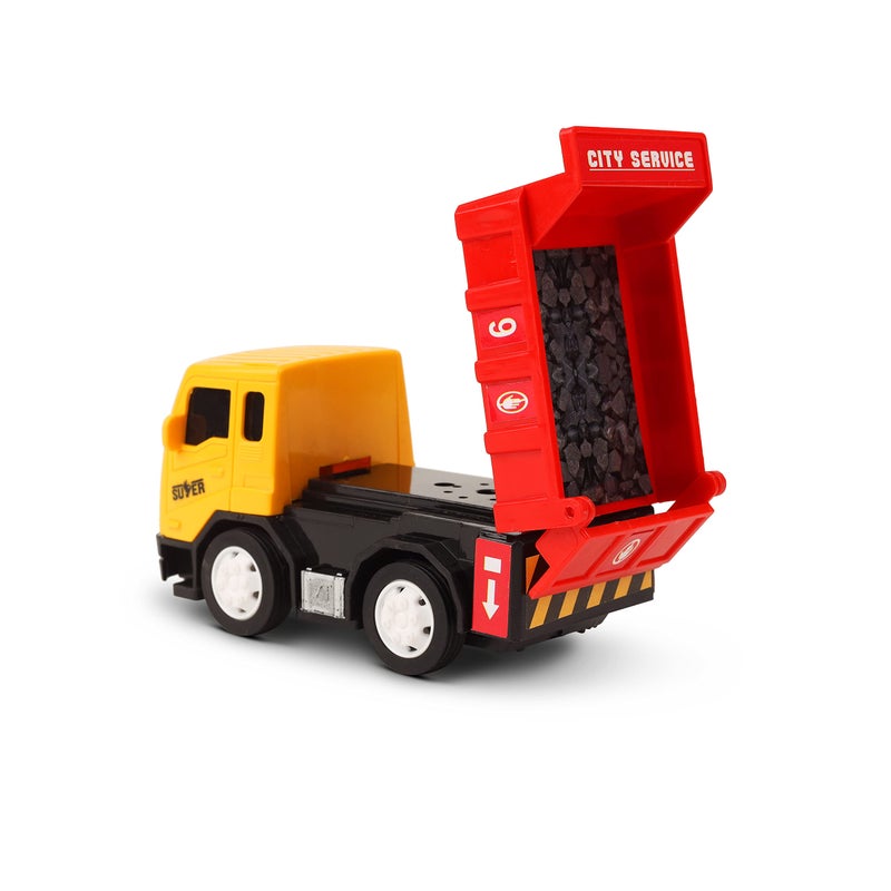 Toy Zone TOYZONE Friction Powered Mini Truck Series | Made in India | Friction Powered Toy | Unbreakable City Service Truck | Pull Back | Push & Go Crawling Toys (City Service Truck Dumper) - Image 3