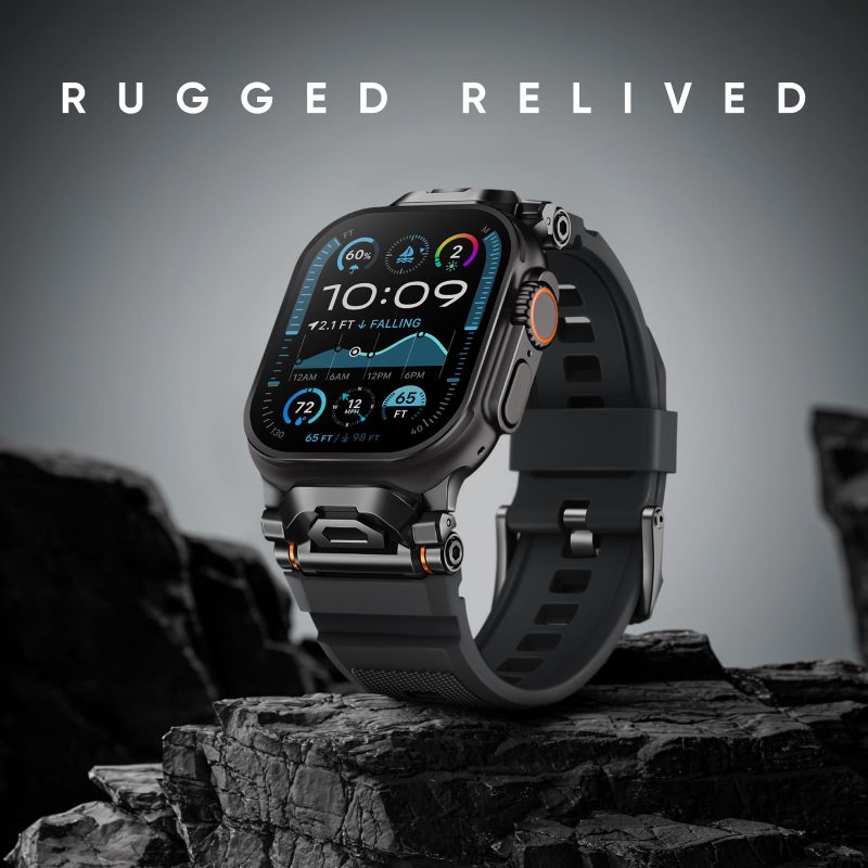 Suitisbest Rugged Bands Compatible for Apple Watch Ultra 3/Ultra 2/Ultra Band 49mm 46mm 45mm 44mm 42mm, Silicone Sport Strap with Durable Stainless Steel Connector for iWatch Series 11 10 9 8 7 6 5 4 3 SE Ultra - Image 4