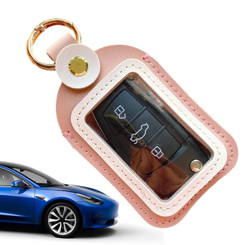 Pink Portable Car Key Case Holder Sturdy Material Lightweight Keychain Bag Creative Accessories - Image 2