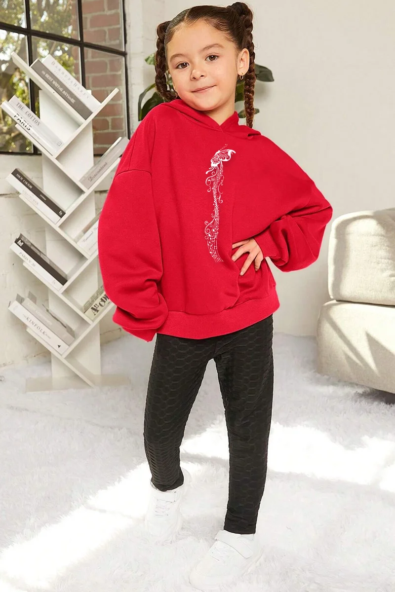ONLYTRENDWEAR Childrens Song Butterflies Printed Sweatshirt 3-4 Years Old Red